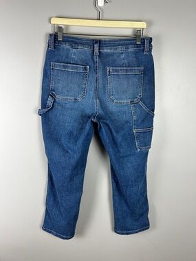 EDGELY Straight Leg Slim Carpenter Jeans Size 12 High Rise Ankle Utility Stretch